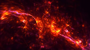 Soyut fraktal ışık arkaplanı 3 boyutlu oluşturuluyor