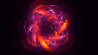 Soyut fraktal ışık arkaplanı 3 boyutlu oluşturuluyor