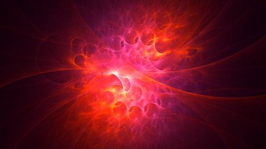 Soyut fraktal ışık arkaplanı 3 boyutlu oluşturuluyor