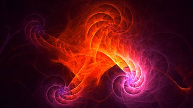 Soyut fraktal ışık arkaplanı 3 boyutlu oluşturuluyor