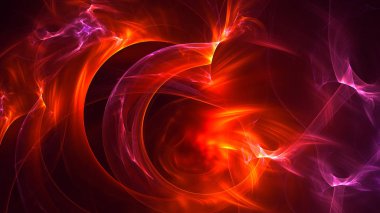 Soyut fraktal ışık arkaplanı 3 boyutlu oluşturuluyor