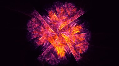 Soyut fraktal ışık arkaplanı 3 boyutlu oluşturuluyor