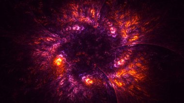 Soyut fraktal ışık arkaplanı 3 boyutlu oluşturuluyor