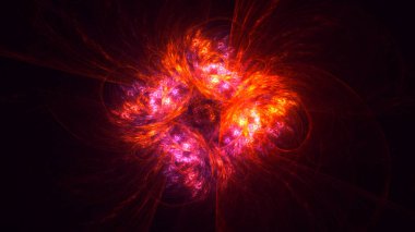 Soyut fraktal ışık arkaplanı 3 boyutlu oluşturuluyor