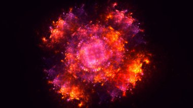 Soyut fraktal ışık arkaplanı 3 boyutlu oluşturuluyor