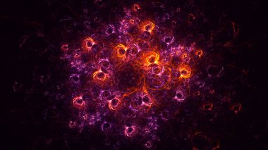 Soyut fraktal ışık arkaplanı 3 boyutlu oluşturuluyor