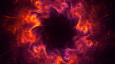 Soyut fraktal ışık arkaplanı 3 boyutlu oluşturuluyor