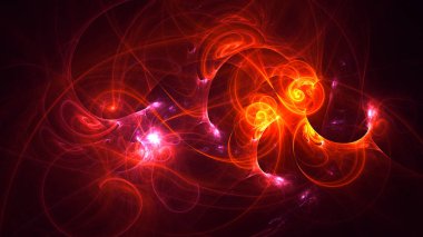 Soyut fraktal ışık arkaplanı 3 boyutlu oluşturuluyor