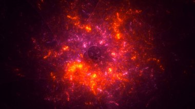 Soyut fraktal ışık arkaplanı 3 boyutlu oluşturuluyor