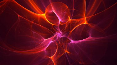 Soyut fraktal ışık arkaplanı 3 boyutlu oluşturuluyor