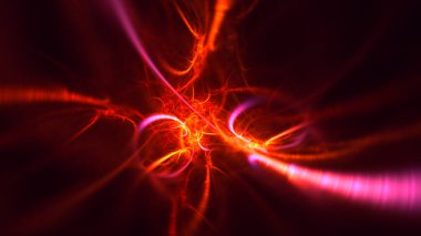 Soyut fraktal ışık arkaplanı 3 boyutlu oluşturuluyor