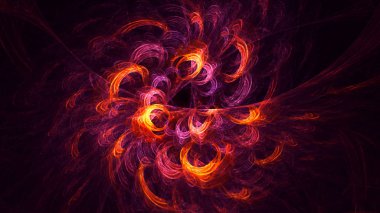 Soyut fraktal ışık arkaplanı 3 boyutlu oluşturuluyor