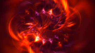 Soyut fraktal ışık arkaplanı 3 boyutlu oluşturuluyor