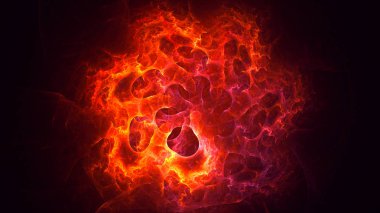 Soyut fraktal ışık arkaplanı 3 boyutlu oluşturuluyor