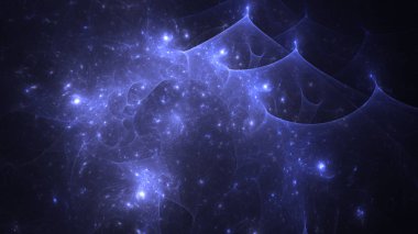 Soyut fraktal ışık arkaplanı 3 boyutlu oluşturuluyor
