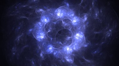 Soyut fraktal ışık arkaplanı 3 boyutlu oluşturuluyor