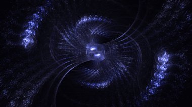 Soyut fraktal ışık arkaplanı 3 boyutlu oluşturuluyor