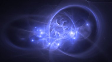 Soyut fraktal ışık arkaplanı 3 boyutlu oluşturuluyor