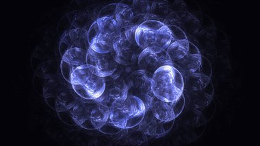Soyut fraktal ışık arkaplanı 3 boyutlu oluşturuluyor