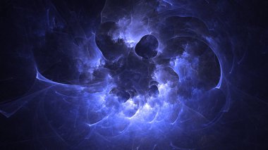 Soyut fraktal ışık arkaplanı 3 boyutlu oluşturuluyor