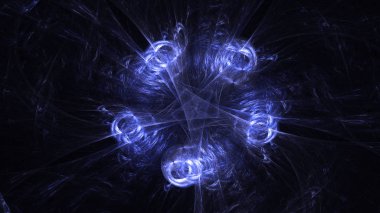 Soyut fraktal ışık arkaplanı 3 boyutlu oluşturuluyor