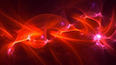 Soyut fraktal ışık arkaplanı 3 boyutlu oluşturuluyor