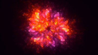 Soyut fraktal ışık arkaplanı 3 boyutlu oluşturuluyor