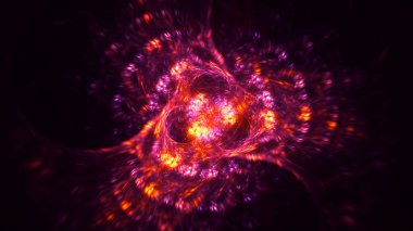 Soyut fraktal ışık arkaplanı 3 boyutlu oluşturuluyor