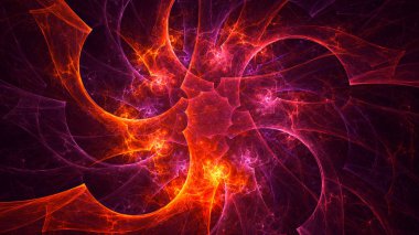 Soyut fraktal ışık arkaplanı 3 boyutlu oluşturuluyor