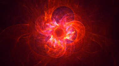 Soyut fraktal ışık arkaplanı 3 boyutlu oluşturuluyor