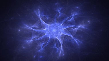 Soyut fraktal ışık arkaplanı 3 boyutlu oluşturuluyor