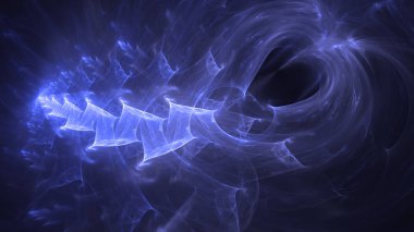 Soyut fraktal ışık arkaplanı 3 boyutlu oluşturuluyor