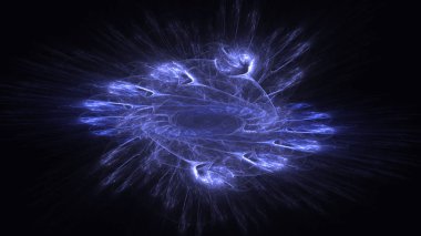 Soyut fraktal ışık arkaplanı 3 boyutlu oluşturuluyor