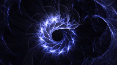 Soyut fraktal ışık arkaplanı 3 boyutlu oluşturuluyor