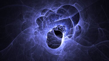 Soyut fraktal ışık arkaplanı 3 boyutlu oluşturuluyor