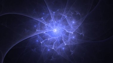 Soyut fraktal ışık arkaplanı 3 boyutlu oluşturuluyor