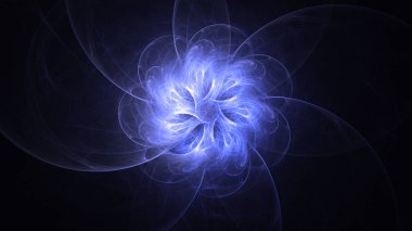 Soyut fraktal ışık arkaplanı 3 boyutlu oluşturuluyor