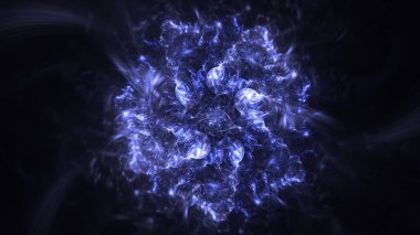 Soyut fraktal ışık arkaplanı 3 boyutlu oluşturuluyor