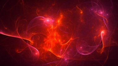 Soyut fraktal ışık arkaplanı 3 boyutlu oluşturuluyor