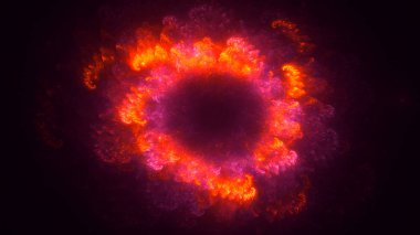 Soyut fraktal ışık arkaplanı 3 boyutlu oluşturuluyor