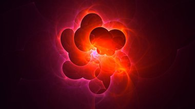 Soyut fraktal ışık arkaplanı 3 boyutlu oluşturuluyor