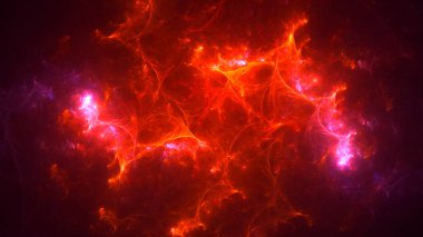 Soyut fraktal ışık arkaplanı 3 boyutlu oluşturuluyor