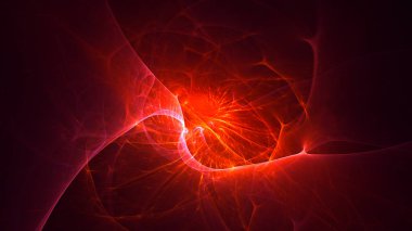 Soyut fraktal ışık arkaplanı 3 boyutlu oluşturuluyor