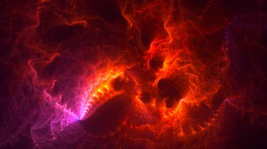 Soyut fraktal ışık arkaplanı 3 boyutlu oluşturuluyor