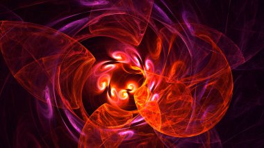 Soyut fraktal ışık arkaplanı 3 boyutlu oluşturuluyor