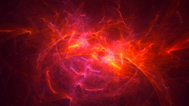 Soyut fraktal ışık arkaplanı 3 boyutlu oluşturuluyor