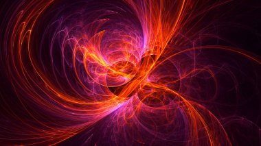 Soyut fraktal ışık arkaplanı 3 boyutlu oluşturuluyor