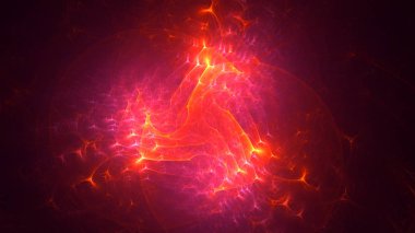 Soyut fraktal ışık arkaplanı 3 boyutlu oluşturuluyor
