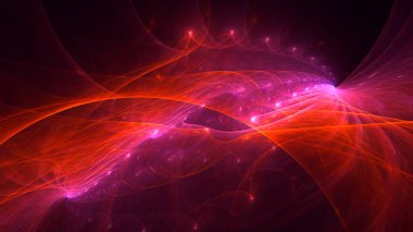 Soyut fraktal ışık arkaplanı 3 boyutlu oluşturuluyor
