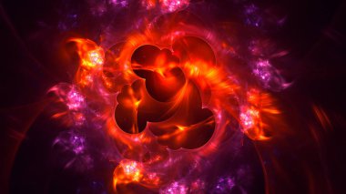 Soyut fraktal ışık arkaplanı 3 boyutlu oluşturuluyor